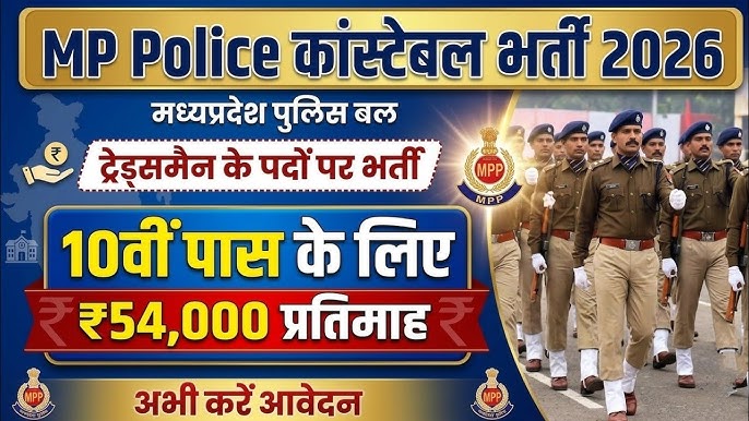 MP Police Bharti 2026 | मध्य प्रदेश पुलिस कांस्टेबल के पदों पर होगी भर्ती
